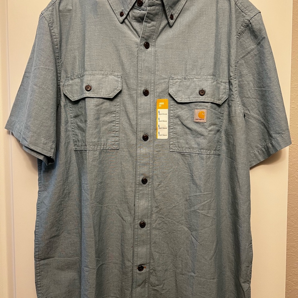 Carhartt Men's Casual Gray Button Down Shirt